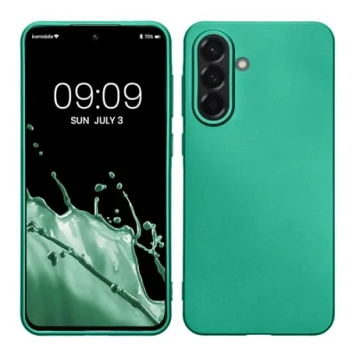 Afbeelding van kwmobile telefoonhoesje geschikt voor Samsung Galaxy A56 5G Hoesje smartphone Back cover in metallic donkergroen