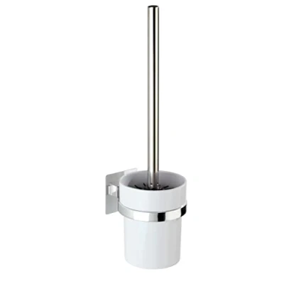 Afbeelding van Wenko Toiletborstel En Houder Quadro Turbo loc 35,5 Cm Rvs Zilver
