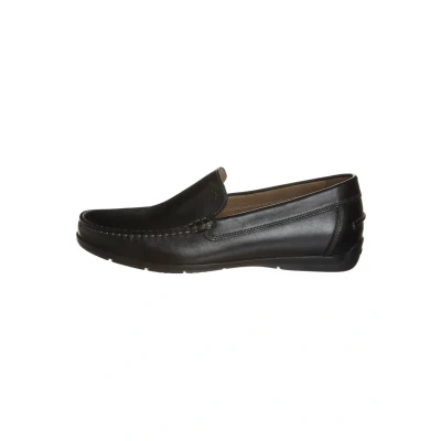 Afbeelding van Geox Simon Instappers, Heren, Maat: 43.5, Black Leer