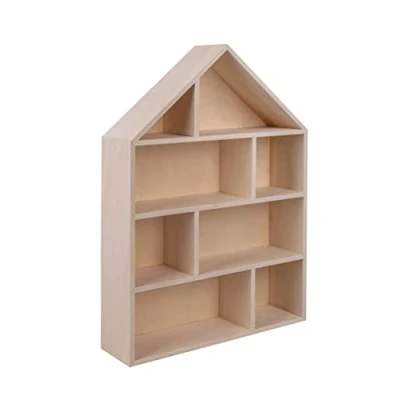 Afbeelding van Rayher 64507505 houten kist in huisvorm, 30 x 43 8 cm, vakken, om op te hangen, FSC gecertificeerd, voor knutselen en schilderen, naturel