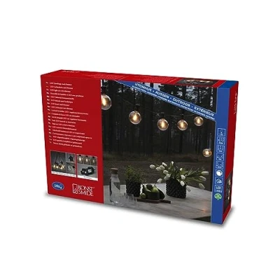 Afbeelding van Konstsmide 2393 800 Party lichtketting Buiten Energielabel: F (A G) werkt op het lichtnet Aantal lampen 10 LED Barnsteen Verlichte lengte: 4.5 m