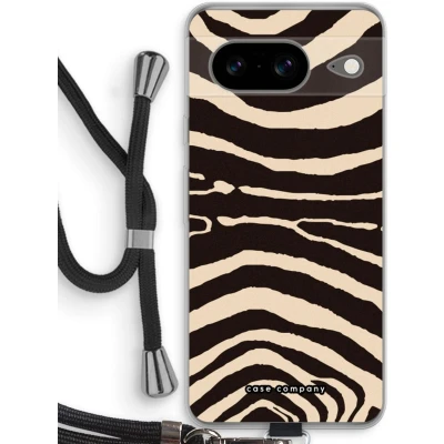Afbeelding van Case Company® hoesje met Koord geschikt voor Google Pixel 8 Arizona Zebra Telefoonhoesje Zwart Bescherming aan alle Kanten en Over de Schermrand