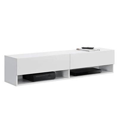 Afbeelding van Zwevend kastje Halmstad 140x31x30 cm max 25 kg wit