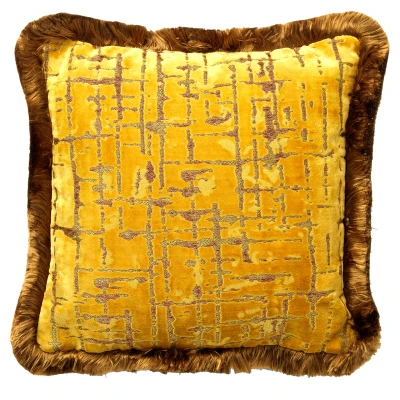 Afbeelding van Hoii POSEIDON Sierkussen 45x45 cm Golden Glow Geel met duurzame kussenvulling