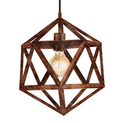 Afbeelding van EGLO Vintage Embleton Hanglamp 1 Lichts Ø305mm. Koper Antiek