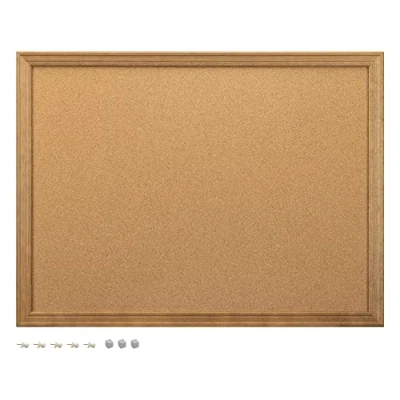 Afbeelding van Navaris magnetisch Prikbord 2 in 1 Voor punaises en magneten kurk magneetbord met houten lijst foto&#039;s, to do lijstjes kaarten