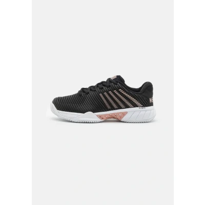 Afbeelding van K SWISS Hypercourt Express 2 Tennisschoenen voor alle ondergronden, Dames, Maat: 38, Black/white/rose gold Kunststof/ textiel