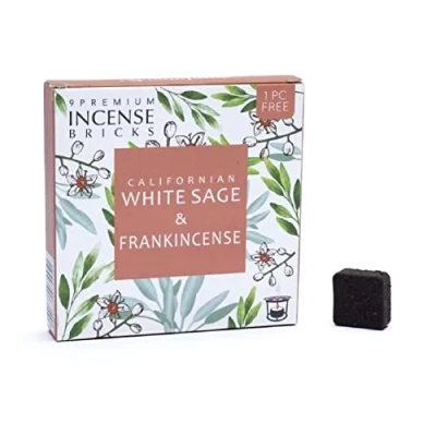 Afbeelding van Aromafume witte salie frankincense wierookblokjes