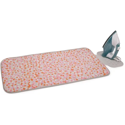 Afbeelding van Joseph Swift Opvouwbare siliconen strijkmat, hitte en stoombestendig, antislip, ophanglus, compacte opslag, 90 x 47 cm, perzikbloem