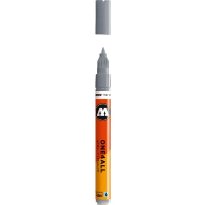 Afbeelding van Molotow ONE4ALL 127HS CO 1,5mm Marker Pastel Grijs Geschikt voor vele oppervlaktes zoals canvas, hout, steen, keramiek, plastic, glas, papier, leer...