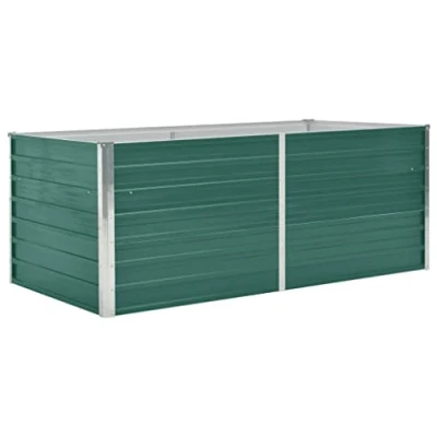 Afbeelding van Plantenbak verhoogd 160x80x45 cm gegalvaniseerd staal groen