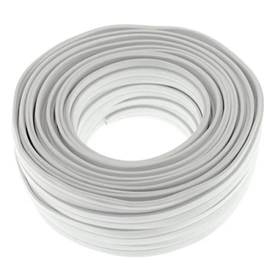 Afbeelding van Platte kabel voor luidspreker 2 x 2,5 mm² wit 25 m CCA audiokabel box