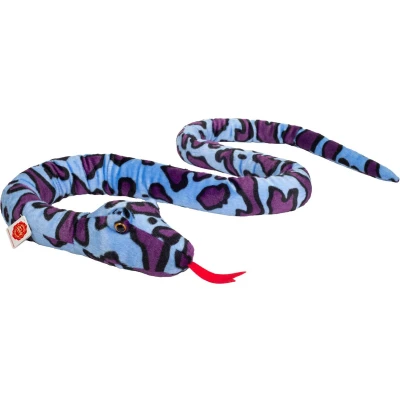 Afbeelding van Hermann Teddy Knuffeldier Slang zachte pluche stof premium knuffels blauw 175 cm Reptielen