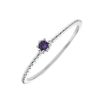 Afbeelding van Lucardi Kinder Zilveren Ring bol amethyst 925 Zilver Zilverkleurig 16 / 50 mm