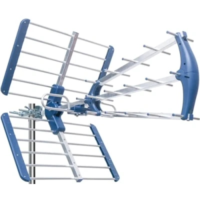 Afbeelding van EDISION TALOS 13db UHF 21 48 terrestrische buitenantenne, geïntegreerd 5G LTE filter, TNT ontvangst, maakt ontvangst van DVB T/T2 signalen, frequenties 470 694 MHz, lengte 78 cm, LTE700, blauw