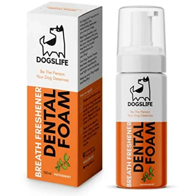 Afbeelding van OurDogsLife Tandpasta schuim voor honden 150ml schone tanden zonder poetsen stressvrij verwijdert tandplak vermindert tandsteen