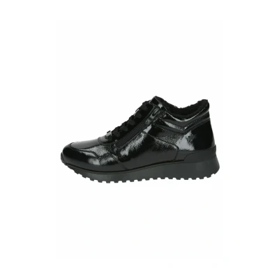 Afbeelding van CAPRICE Damen Sneaker flach aus Leder Wasserabweisend, Schwarz (Black Naplak), 37 EU