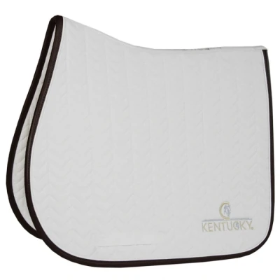 Afbeelding van Kentucky Spring Zadeldekje Fishbone Leather White Full