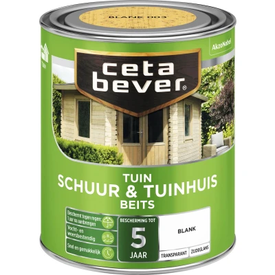 Afbeelding van Ceta Bever Tuinbeits Schuur &amp; Tuinhuis Transparant 003 Blank 0,75 liter Blanke lak Beits