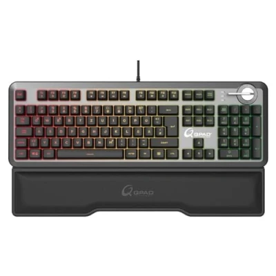 Afbeelding van QPAD MK 95 DE PRO Gaming Mechanisch Schakelbaar Toetsenbord, met RGB achtergrondverlichting en Palmrest, Painting keycap, layout