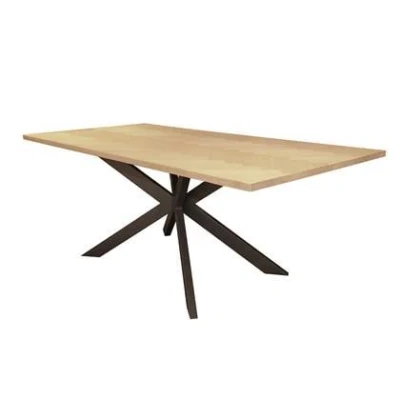 Afbeelding van Giga Meubel Eettafel Naturel 200cm Visgraat Fineer