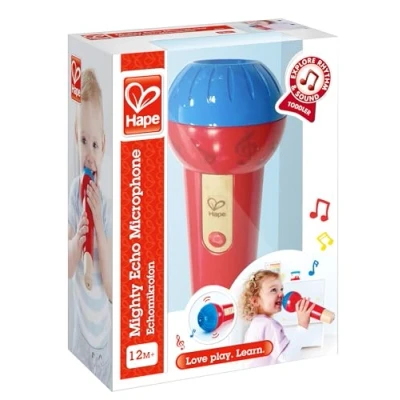 Image de Microphone à résonnance en bois Hape Rouge et Bleu