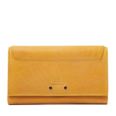 Afbeelding van Luxe Beurs Dames met RFID Bescherming Portemonnee Overslag Geldbeugel 12 Pasjesvakken, Rits en Steekvakken, Drukknop Stijlvolle Ruime Portefeuille Tampa 93129 Yellow