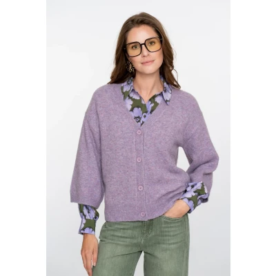 Afbeelding van Geisha dames vest met V hals en 3/4 wijde mouwen 54532 14 S / Lila