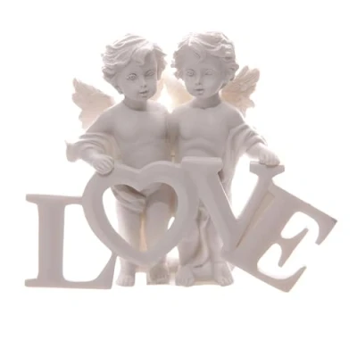 Afbeelding van Puckator CHE82 Engelenpaar Figuur Met De Letters Liefde
