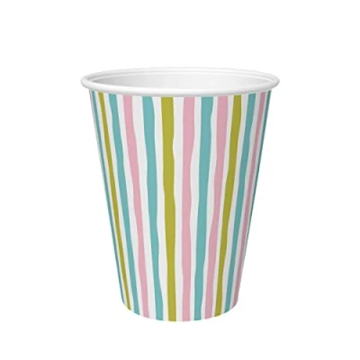Afbeelding van Duni Papieren Bekers Stripes 24 Cl 10 Stuks