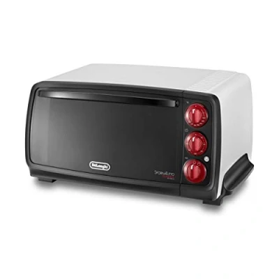 Afbeelding van De&#039;Longhi EO14552.W Mini elektrische koker, inhoud 14 l, 3 kookfuncties, timer met automatische uitschakeling, luchtfriteuse, ovenlicht klaar, vermogen 1400 W, wit