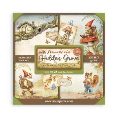 Afbeelding van Stamperia Hidden Grove 8x8 Inch Paper Pack Maxi Backgrounds Selection (Single Face) (SBBSXB10)