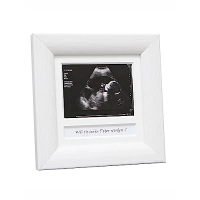 Afbeelding van Deknudt Frames echofotolijst wit foto 5,5x7,5 cm met tekstvak NL