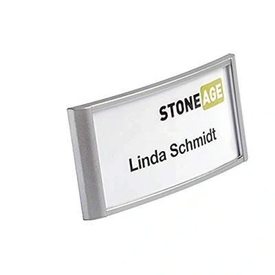Afbeelding van Badge Durable 8542 classic met magneet 34x74mm zilvergrijs