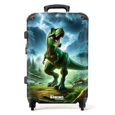 Afbeelding van NoBoringSuitcases.com® Koffer kinderen jongens Kinderkoffer dinosaurus 20 kg bagage
