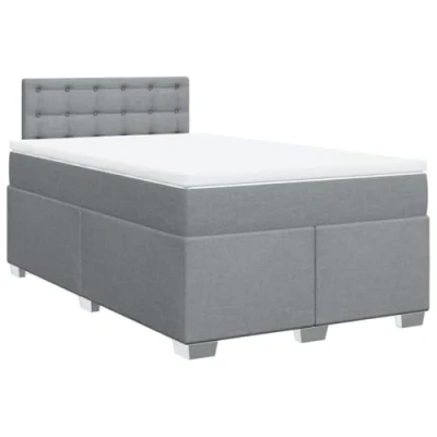 Afbeelding van vidaXL Boxspring met matras stof lichtgrijs 120x200 cm