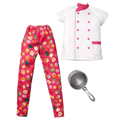 Afbeelding van Barbie Career Fashion Pack HBV64 set outfit met het thema van beroep chef kok