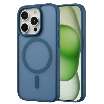 Afbeelding van imoshion Hoesje Geschikt voor iPhone 15 Pro Color Guard Backcover MagSafe Donkerblauw