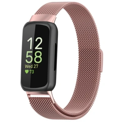 Afbeelding van Fitbit Inspire 3 Milanese bandje Rosé goud RVS