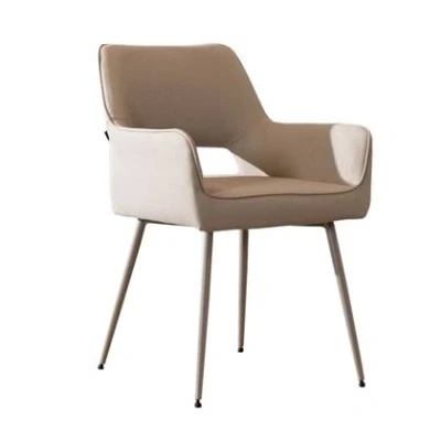 Afbeelding van Bronx71 Scandinavische eetkamerstoel Olivia taupe gerecyclede stof