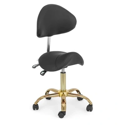 Afbeelding van physa Zadelstoel 55 69 cm 150 kg zwart/goud
