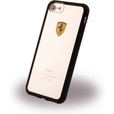 Afbeelding van Ferrari transparant hoesje voor iPhone 7 / 8 SE 2020 2022 en zwart