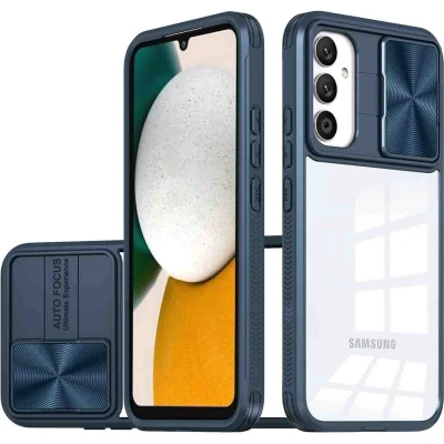 Afbeelding van iMoshion Hoesje Geschikt voor Samsung Galaxy A34 (5G) Camslider Backcover Donkerblauw