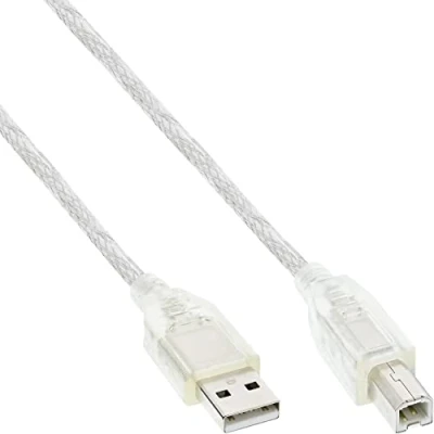 Afbeelding van USB naar B kabel USB2.0 tot 0,5A / transparant 10 meter