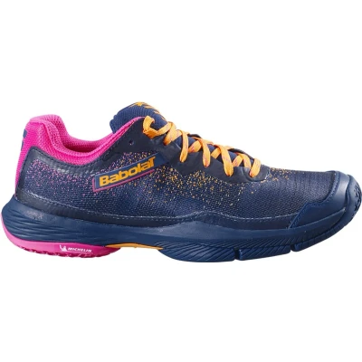Afbeelding van Babolat JET Ritma Padelschoenen, Dames, Maat: 38.5, Dunkelblau pink orange Mesh