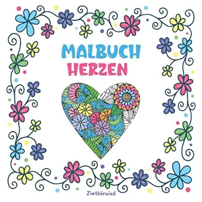 Afbeelding van Mandala Malbuch für Erwachsene und Kinder ab 10 Jahren mit Blumen Herzen