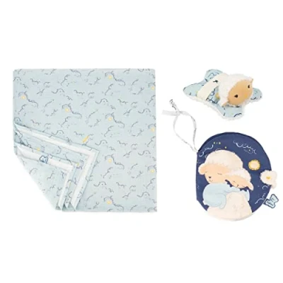 Afbeelding van KALOO Zachte slaap Mijn 1e cadeauset voor de geboorte om baby&#039;s in te vallen Imagiër + mini pluche schaap maxi wikkeldoek, 1 m vanaf geboorte, K221008
