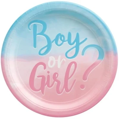 Afbeelding van Gender Reveal Borden 23cm 8 stuks