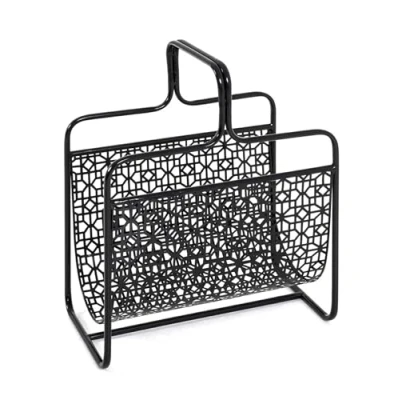 Afbeelding van HAKU Möbel Tijdschriftenrek, metaal, zwart, L 37 x D 22 H 45 cm
