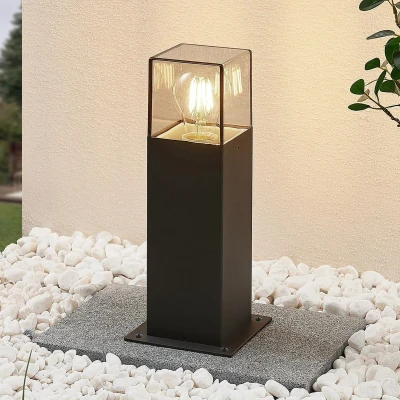 Afbeelding van Lucande Sokkellamp 1licht aluminium, kunststof H: 30 cm E27 grafietgrijs